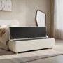 Cream Upholstered Ottoman Storage Blanket Box 150cm - Lacey