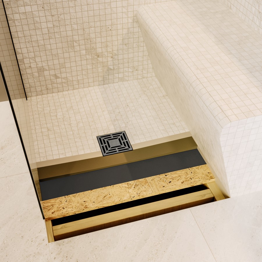 1400 x 800mm Wet Room Shower Tray Formers (Tile-Ready Boards) with Square Waste