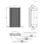 Black Designer Vertical Single Panel Radiator 800 x 440mm - Laguna
