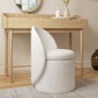 GRADE A2 - Off-White Boucle Dressing Table Chair with Ottoman Storage - Leah