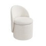 GRADE A2 - Off-White Boucle Dressing Table Chair with Ottoman Storage - Leah