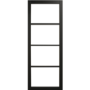 Internal Black Laminate Glazed Industrial Style Door with Clear Glass - Pre-Finished - 1981 x 838 x 35mm - Brent - XL Joinery