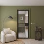 Internal Black Laminate Glazed Industrial Style Door with Clear Glass - Pre-Finished - 1981 x 838 x 35mm - Milton - XL Joinery