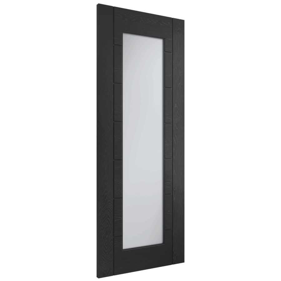 Internal Black Fully-Glazed Door with Clear Glass - 2040 x 826 x 40mm - Palermo - XL Joinery