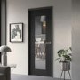 Internal Black Fully-Glazed Door with Clear Glass - 2040 x 826 x 40mm - Palermo - XL Joinery