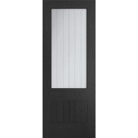 Internal Black Half-Glazed Cottage Door with Clear Etched Glass - 1981 x 762 x 35mm - Suffolk - XL Joinery