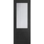 Internal Black Half-Glazed Cottage Door with Clear Etched Glass - 1981 x 762 x 35mm - Suffolk - XL Joinery