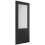 Internal Black Half-Glazed Cottage Door with Clear Etched Glass - 1981 x 762 x 35mm - Suffolk - XL Joinery