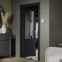 Internal Black Half-Glazed Cottage Door with Clear Etched Glass - 1981 x 762 x 35mm - Suffolk - XL Joinery