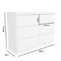 Wide White High Gloss 6 Drawer Chest of Drawers with Curved Edges - Lexi