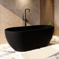 Matt Black Freestanding Double Ended Bath 1650 x 750mm - Lisbon