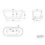 Matt Black Freestanding Double Ended Bath 1650 x 750mm - Lisbon