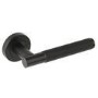 Internal Matt Black Bathroom Lever Door Handle with Lock, Latch and Hinges Pack - 65mm Latch - Livenza - XL Joinery