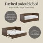 Double Wooden Day Bed with Trundle and Storage in Walnut - Lincoln
