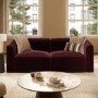 Burgundy Velvet Curved Modular 3 Seater Sofa - Laine