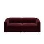 Burgundy Velvet Curved Modular 3 Seater Sofa - Laine