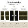 Large Olive Green Velvet Curved Modular 4 Seater Chaise Corner Sofa - Laine