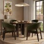 Round Walnut Curved Leg Dining Table - Seats 6 - Leona