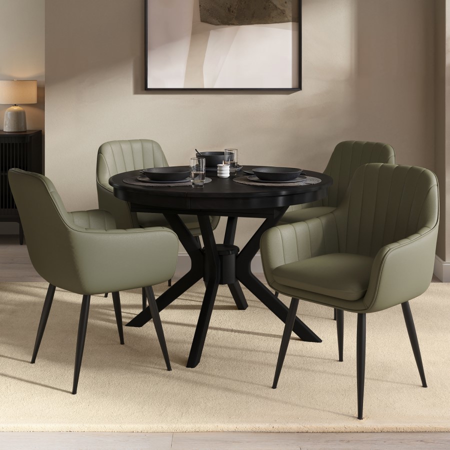 Set of 2 Sage Green Faux Leather Dining Chairs - Logan