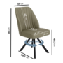 Set of 4 Sage Green Faux Leather Swivel Dining Chairs - Logan