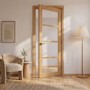 Internal Oak Laminate Glazed Industrial Style Door with Clear Glass - Pre-Finished - 1981 x 762 x 35mm - Brent - XL Joinery