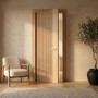 Internal Oak Laminate Glazed Door with Clear Glass - Pre-Finished - 1981 x 686 x 35mm - Stria - XL Joinery