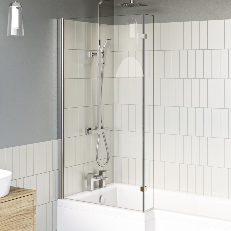 1500mm Left Hand Shower Bath Suite with Toilet Basin & Panels - Lomax