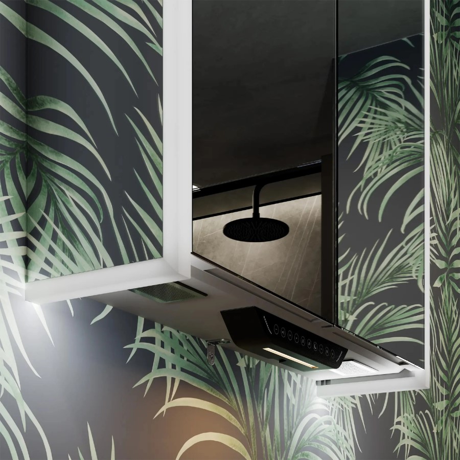 Sensio Luka Double Door Chrome Bathroom Mirror Cabinet with Lights, Built in Alexa and Bluetooth 660 x 700mm