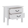 Wide White 2 Drawer Bedside Table - Loretta