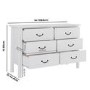Large White 6 Drawer Chest of Drawers - Loretta
