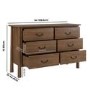 Large Walnut 6 Drawer Chest of Drawers - Loretta