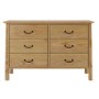 Large Light Wood 6 Drawer Chest of Drawers - Loretta