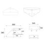 White Wall Hung Corner Basin 560mm - Luca