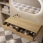 1200mm Oak Wood Effect Wall Hung Double Countertop Vanity Unit - Lugo