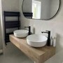 1200mm Oak Wood Effect Wall Hung Double Countertop Vanity Unit - Lugo