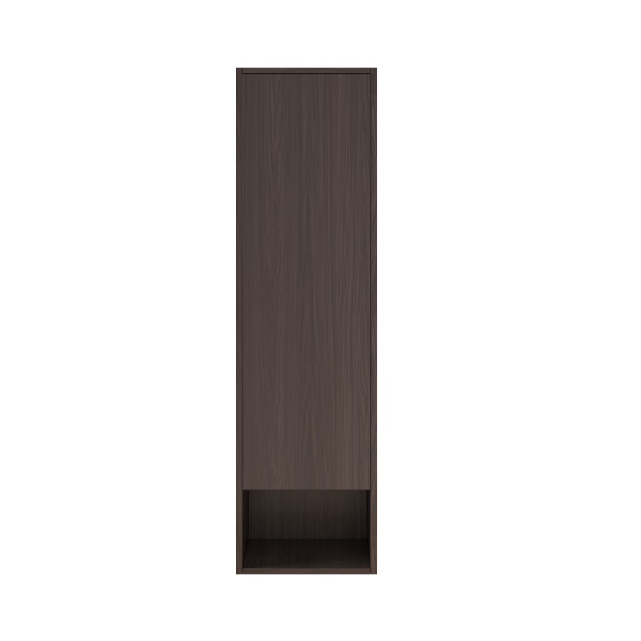 Single Door Walnut Wood Effect Wall Mounted Tall Bathroom Cabinet 350 x 1250mm - Lugo