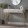 Taupe Marble Effect Top Fluted Dressing Table with Drawers - Lucia