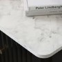 Black Marble Effect Top Fluted Dressing Table with Drawers - Lucia