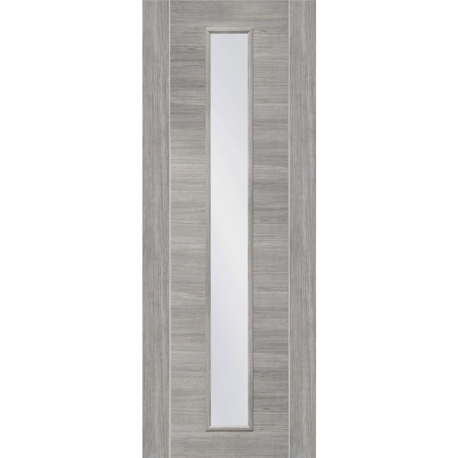 Internal Grey Laminate Glazed Door with Clear Glass - Pre-Finished - 2040 x 726 x 40mm - Forli - XL Joinery