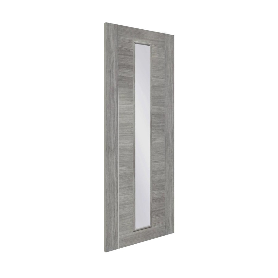 Internal Grey Laminate Glazed Door with Clear Glass - Pre-Finished - 2040 x 926 x 40mm - Forli - XL Joinery