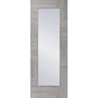 Internal Grey Laminate Fully-Glazed Door with Clear Glass - Pre-Finished - 1981 x 838 x 35mm - Ravenna - XL Joinery