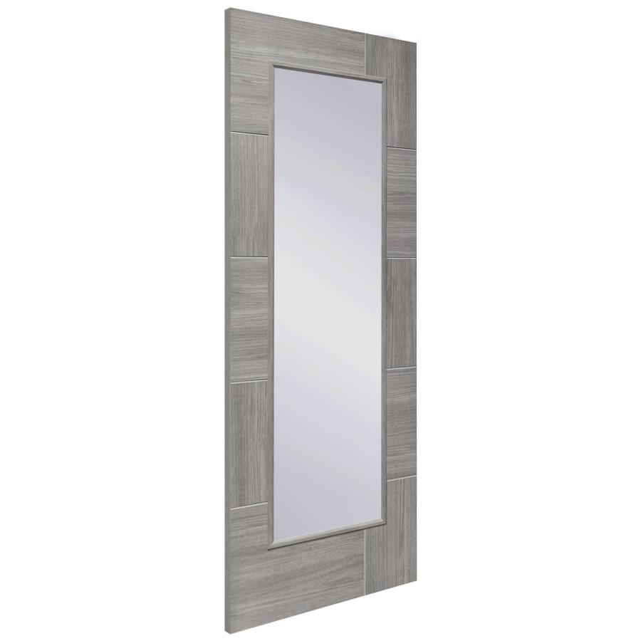Internal Grey Laminate Fully-Glazed Door with Clear Glass - Pre-Finished - 1981 x 838 x 35mm - Ravenna - XL Joinery