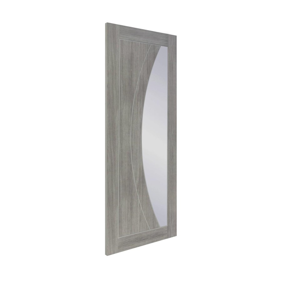 Internal Grey Laminate Glazed Door with Clear Glass - Pre-Finished - 1981 x 610 x 35mm - Salerno - XL Joinery