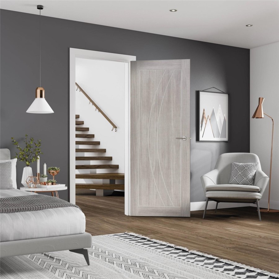 Internal Grey Woodgrain Laminate FD30 Fire Door - Prefinished - 1981 x 838 x 44mm - Salerno - XL Joinery
