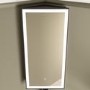 Single Door Corner Black Bathroom Mirror Cabinet with Lights 300 x 600mm - Lykos