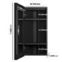 Single Door Corner Black Bathroom Mirror Cabinet with Lights 300 x 600mm - Lykos