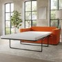 2 Seater Pull-Out Sofa Bed in Orange Velvet - Layton