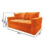 2 Seater Pull-Out Sofa Bed in Orange Velvet - Layton