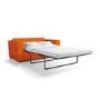 2 Seater Pull-Out Sofa Bed in Orange Velvet - Layton