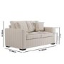 2 Seater Pull-Out Sofa Bed in Blue Stripe Chenille - Layton 